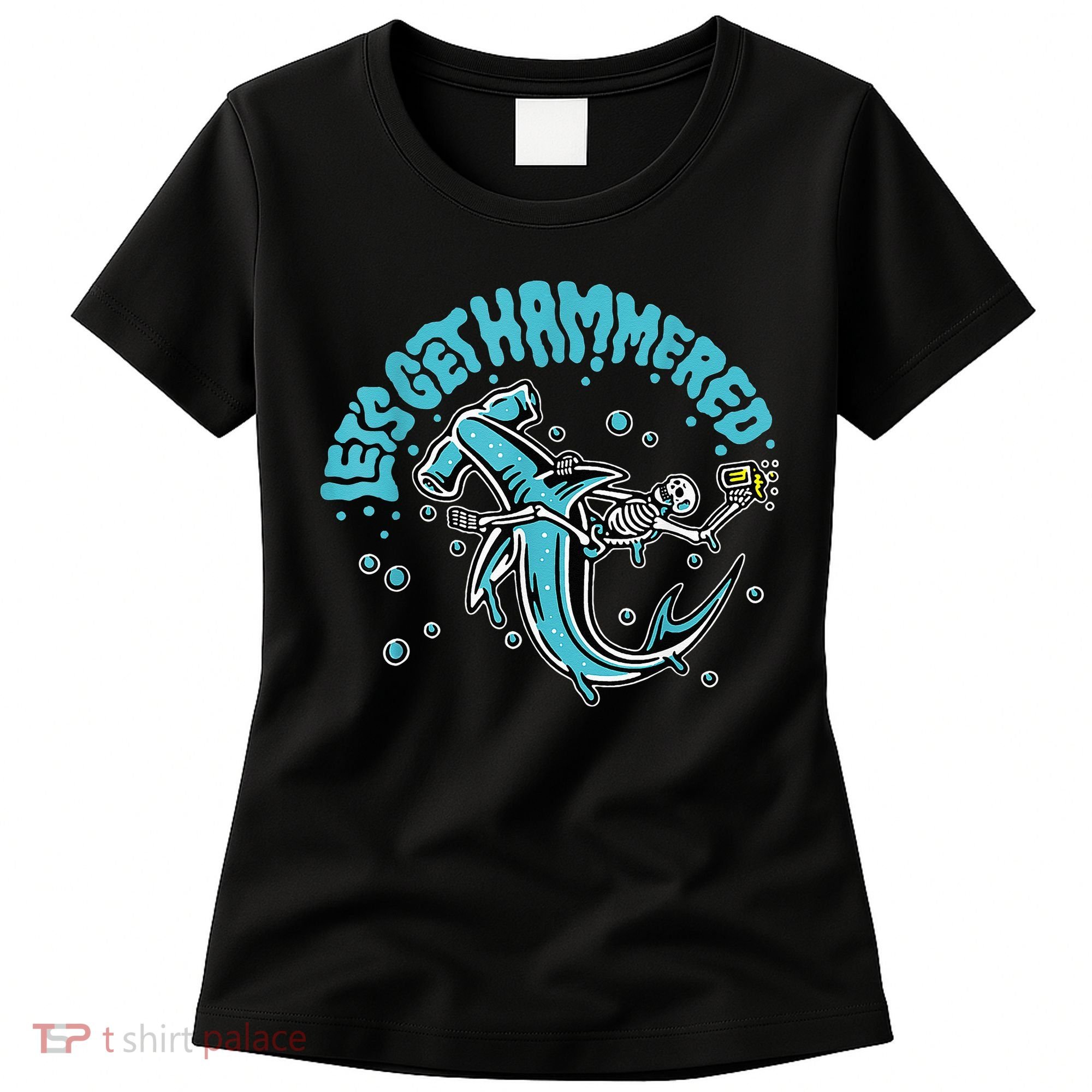 Hammerhead Shark Drinking Pun Let's Get Hammered Party Women's T-Shirt