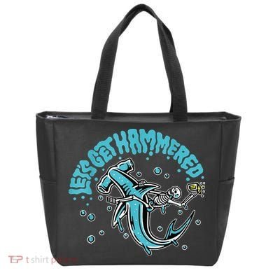 Hammerhead Shark Drinking Pun Let's Get Hammered Party Tote Bag