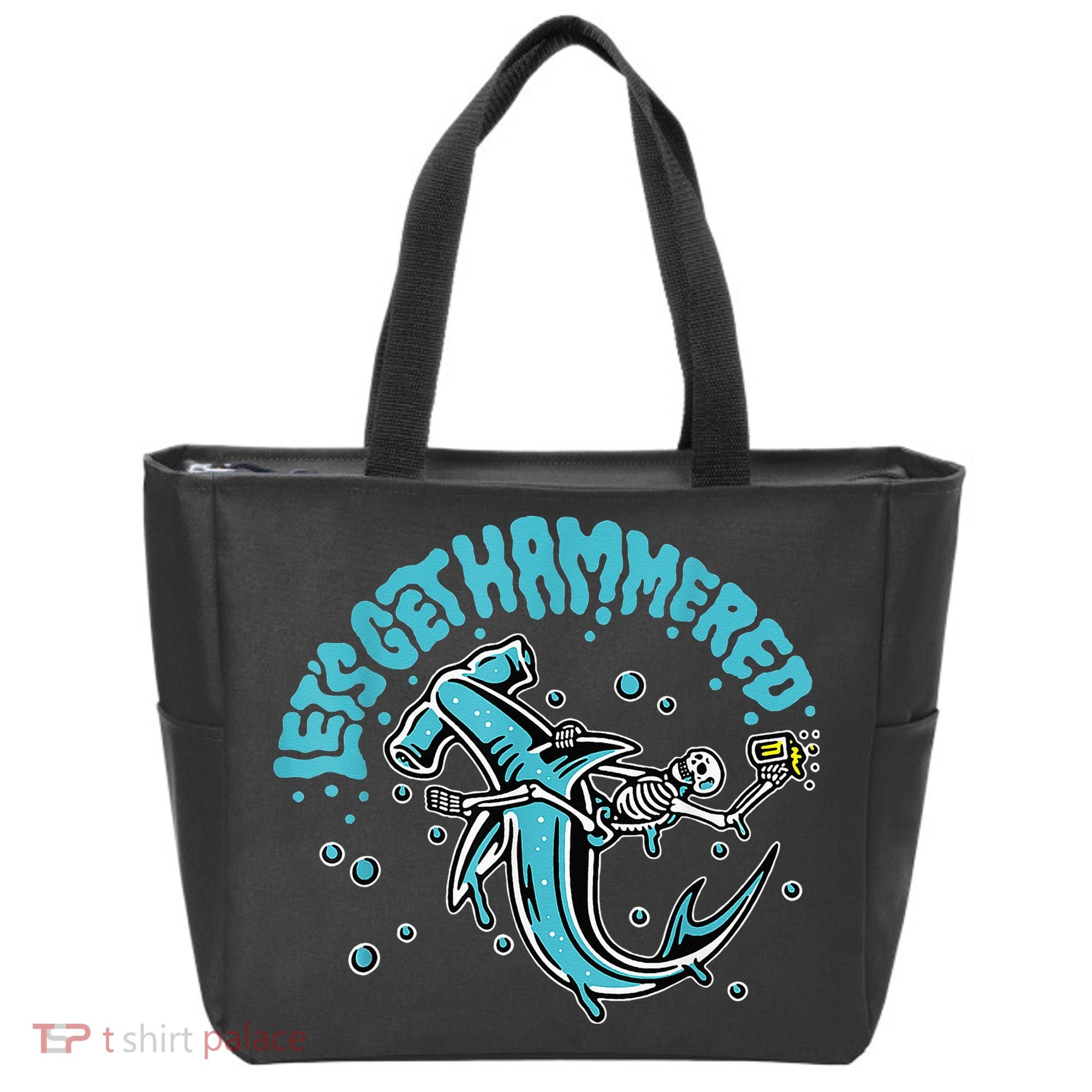 Hammerhead Shark Drinking Pun Let's Get Hammered Party Tote Bag