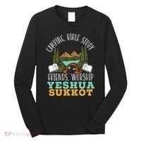 Happy Sukkot Day Lulav Palm Tree Israelite Jewish Long Sleeve Shirt thumb 0