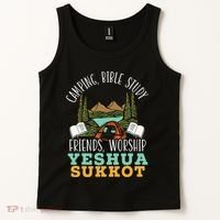 Happy Sukkot Day Lulav Palm Tree Israelite Jewish Tank Top thumb 2