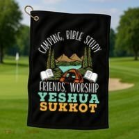 Happy Sukkot Day Lulav Palm Tree Israelite Jewish Golf Towel thumb 1