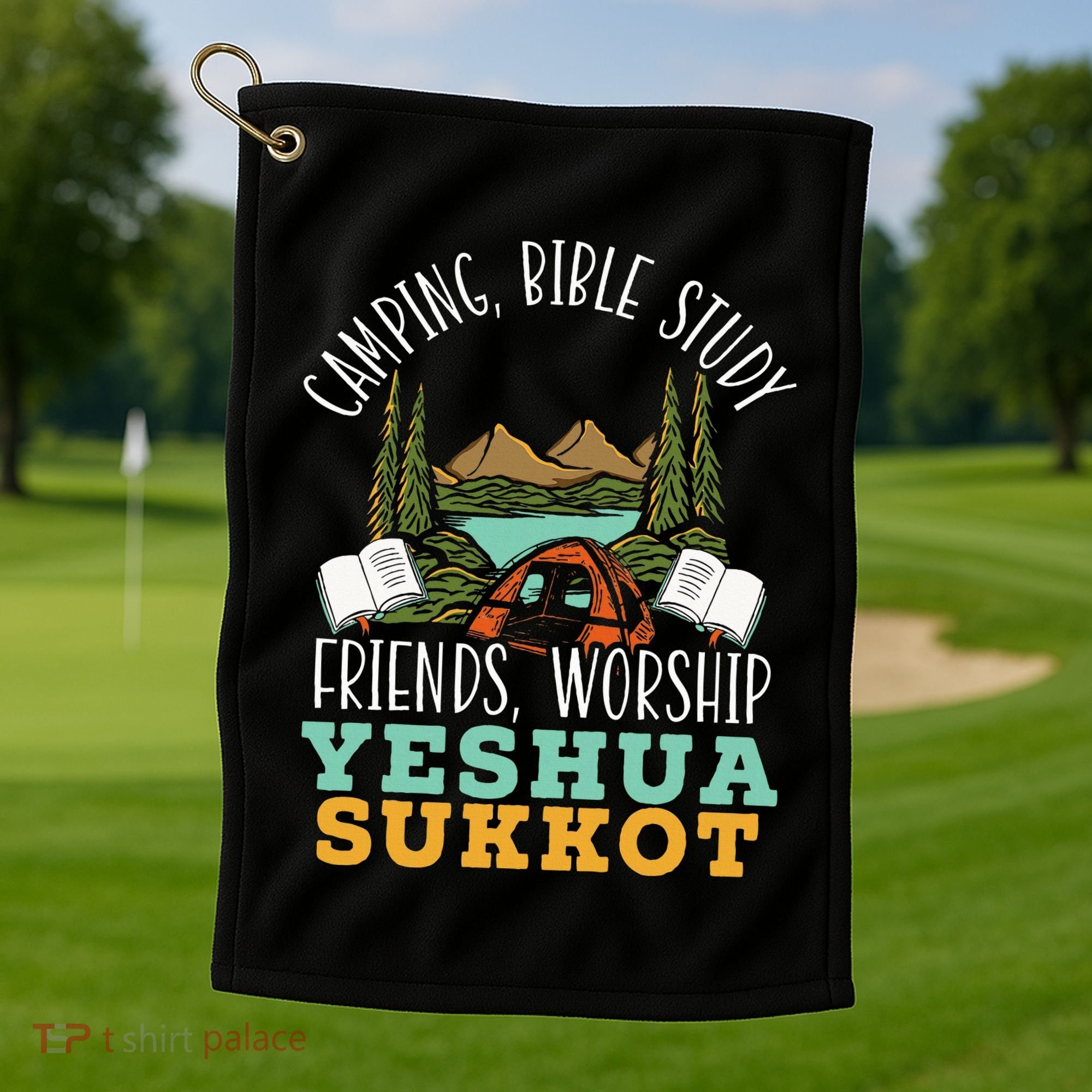 Happy Sukkot Day Lulav Palm Tree Israelite Jewish Golf Towel