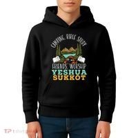 Happy Sukkot Day Lulav Palm Tree Israelite Jewish Kids Hoodie thumb 4