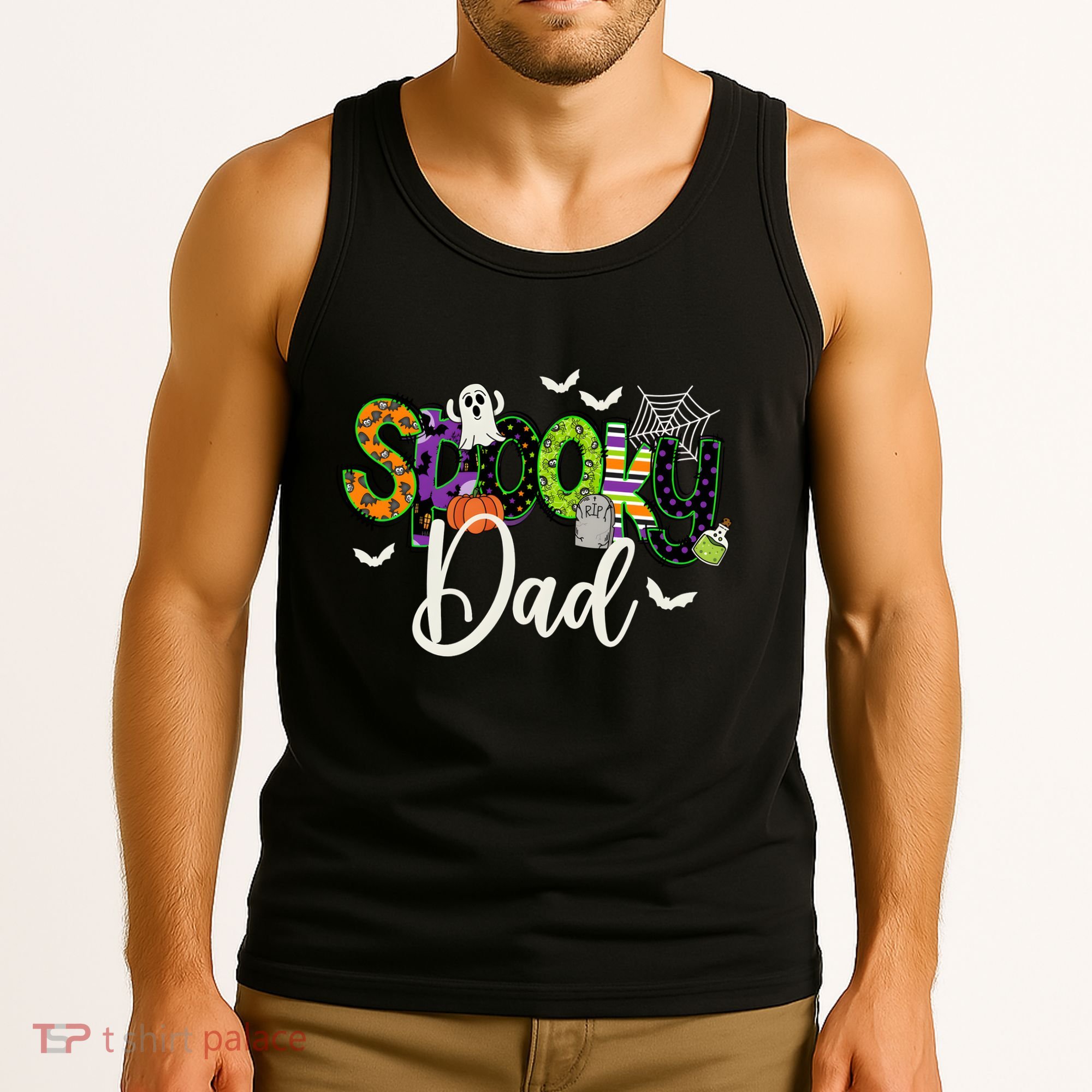 Halloween Spooky Dad Funny Family Matching Tank Top