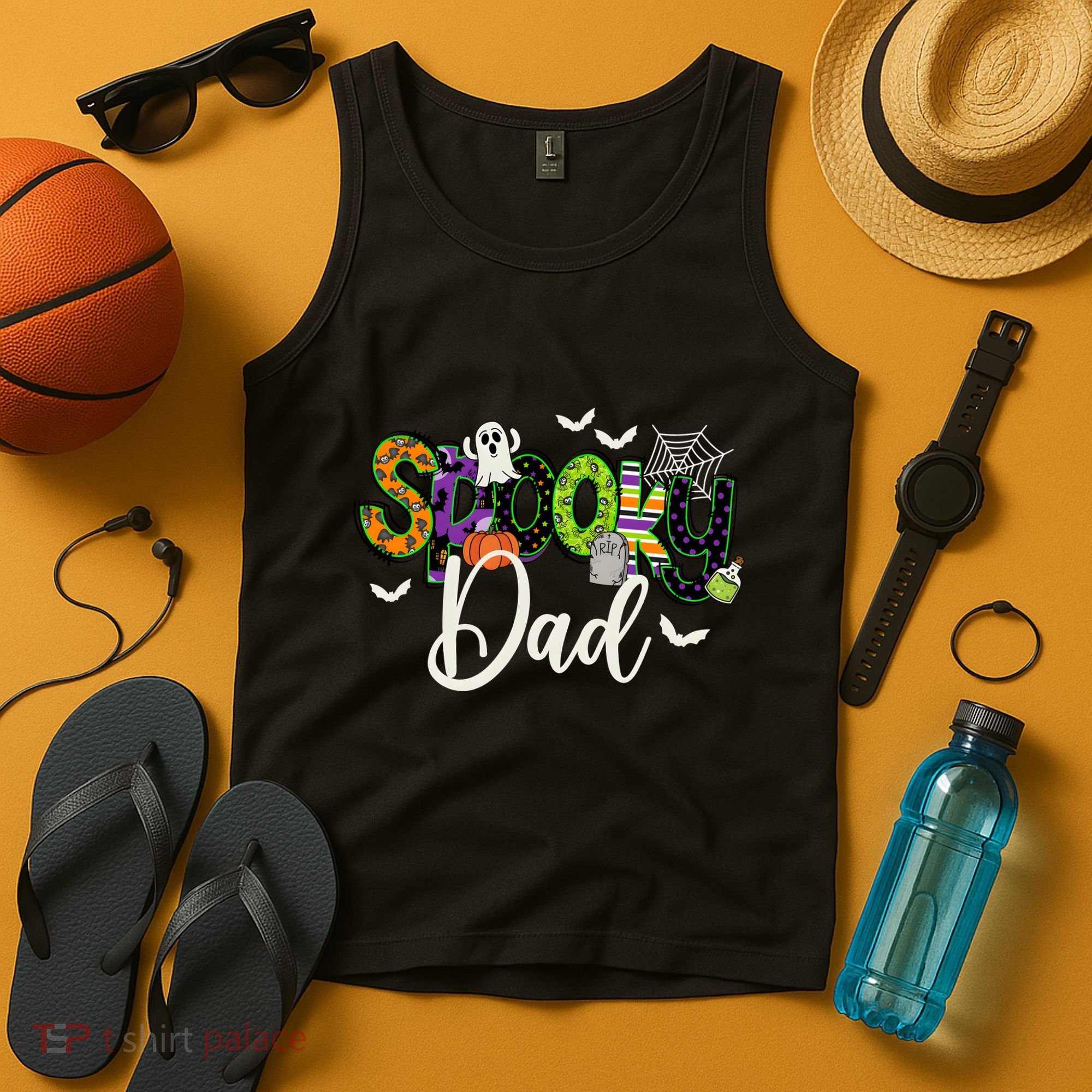 Halloween Spooky Dad Funny Family Matching Tank Top