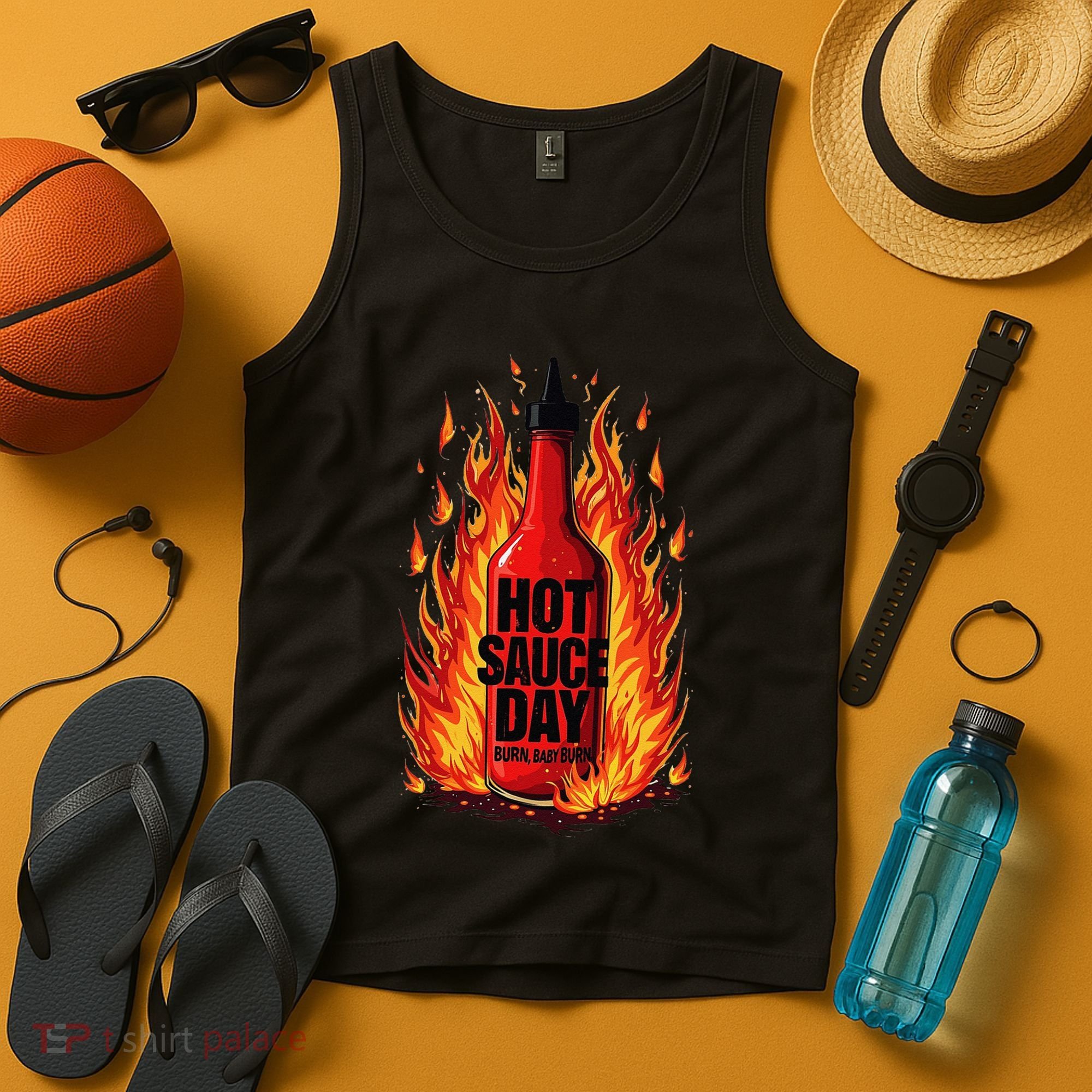 Hot Sauce Day Burn Baby Burn Passionate Fire Tank Top