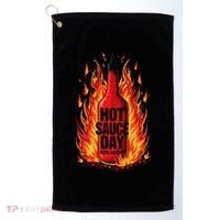 Hot Sauce Day Burn Baby Burn Passionate Fire Golf Towel thumb 0