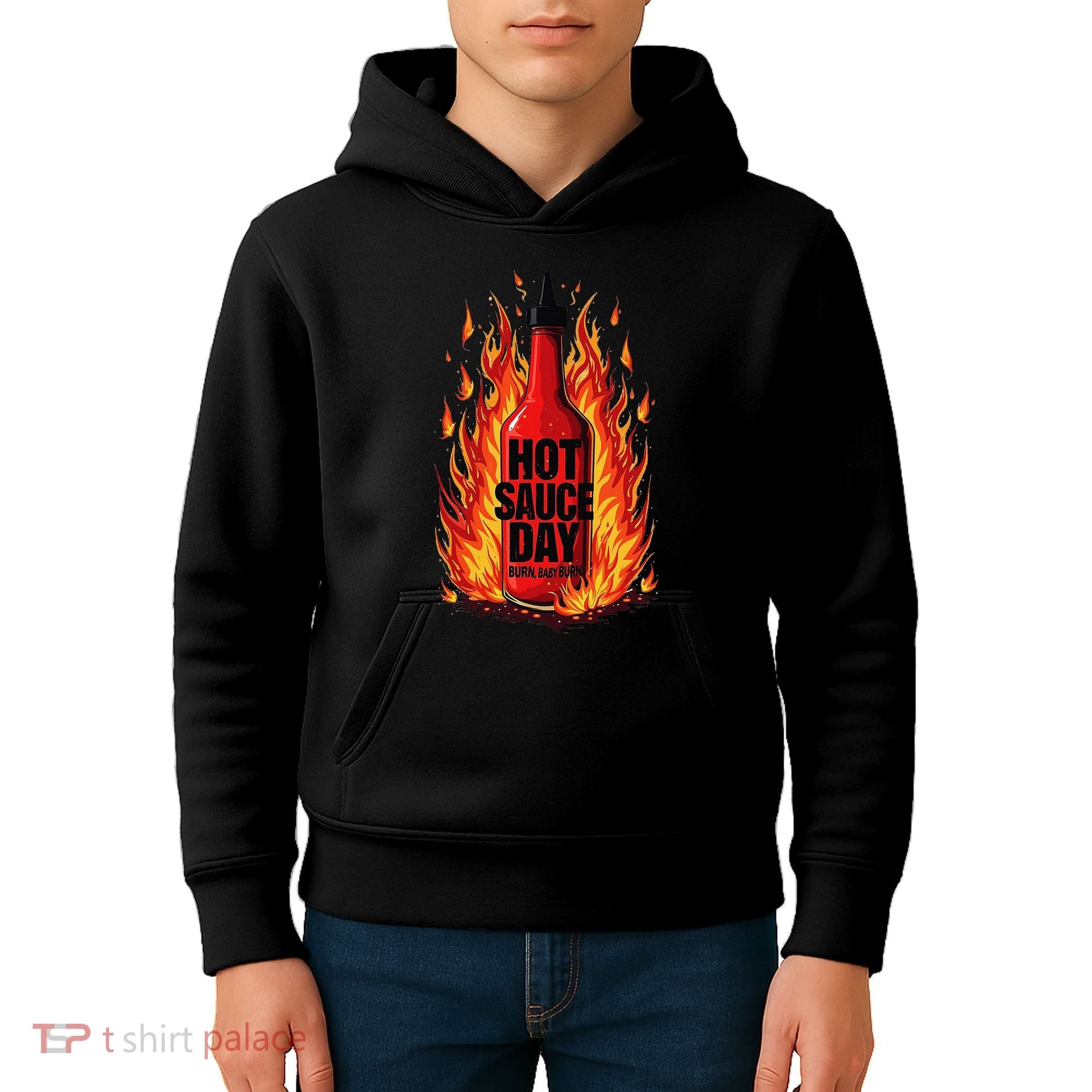 Hot Sauce Day Burn Baby Burn Passionate Fire Kids Hoodie