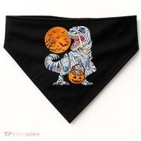Halloween Shirts Dinosaur T Rex Mummy Pumpkin USA-Made Doggie Bandana thumb 0