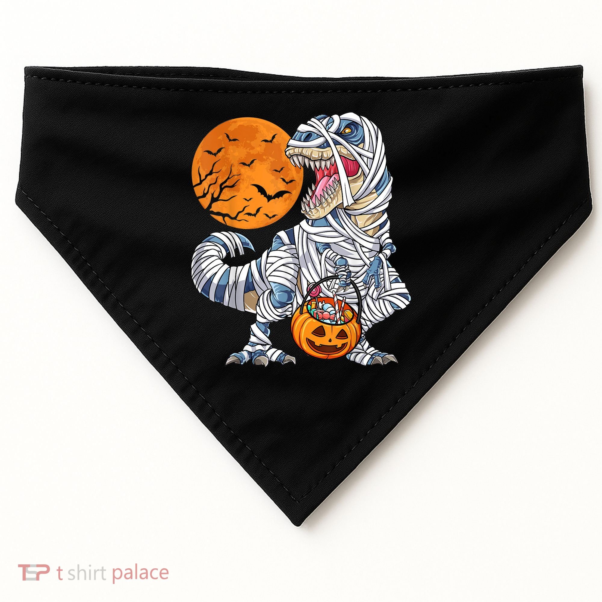 Halloween Shirts Dinosaur T Rex Mummy Pumpkin USA-Made Doggie Bandana