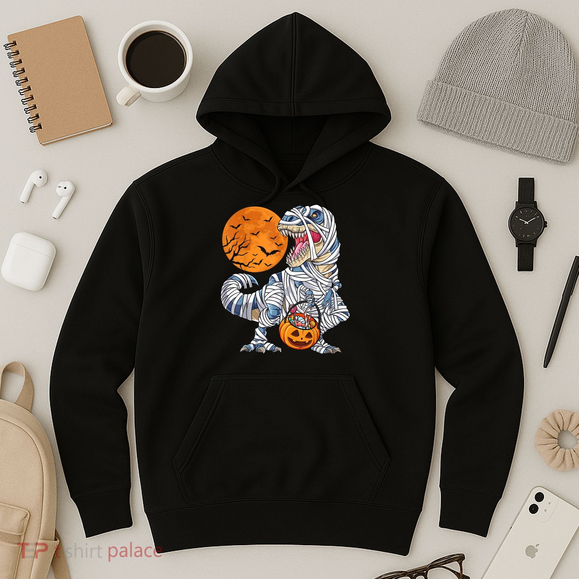 Halloween Shirts Dinosaur T Rex Mummy Pumpkin Hoodie