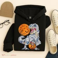 Halloween Shirts Dinosaur T Rex Mummy Pumpkin Hoodie thumb 4