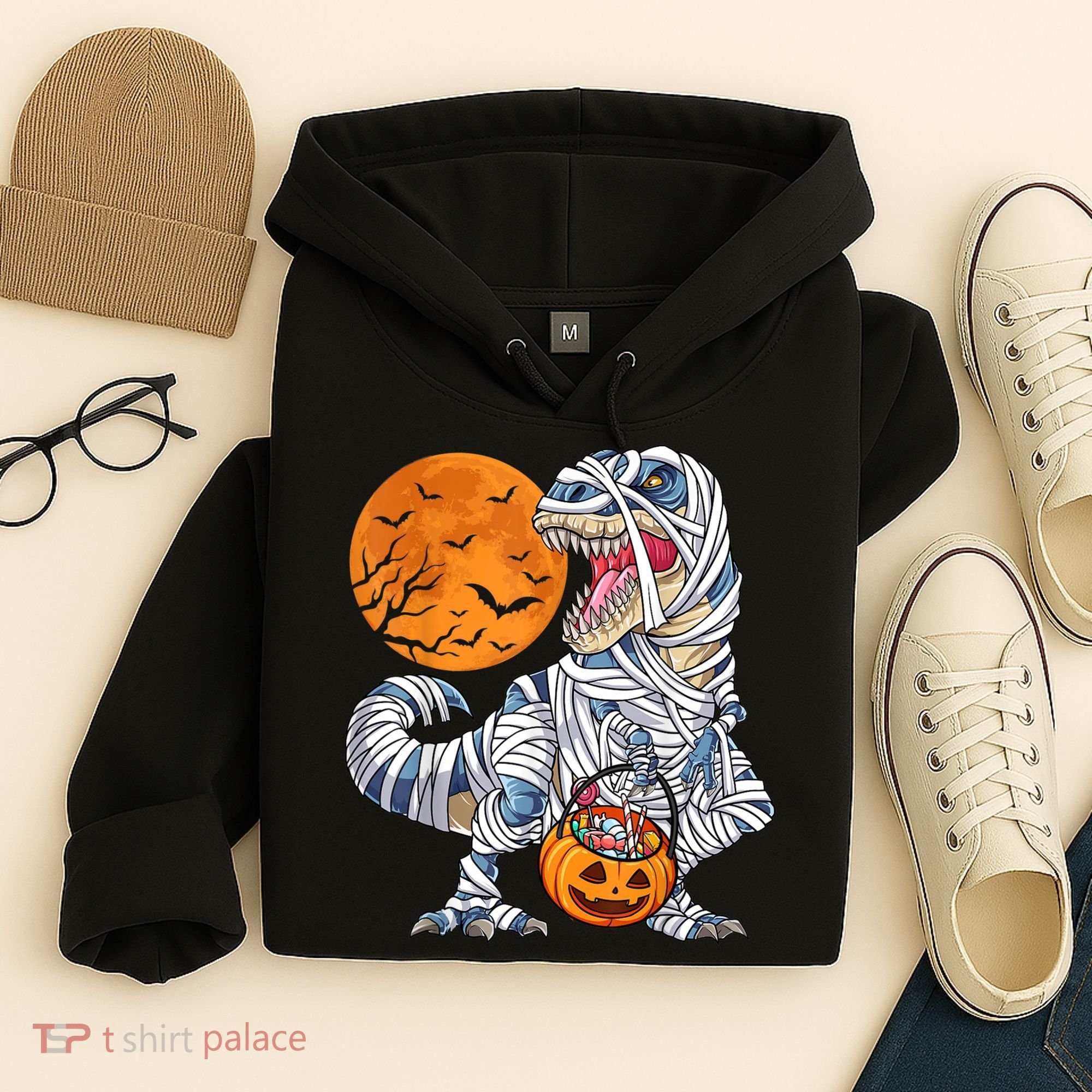 Halloween Shirts Dinosaur T Rex Mummy Pumpkin Hoodie