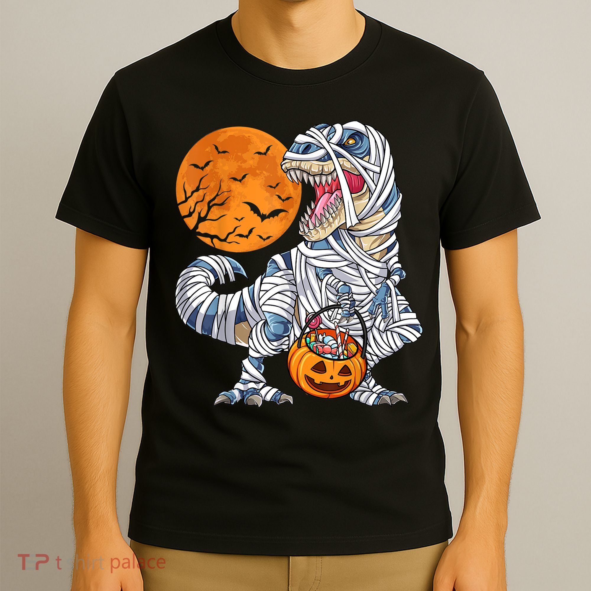 Halloween Shirts Dinosaur T Rex Mummy Pumpkin T-Shirt
