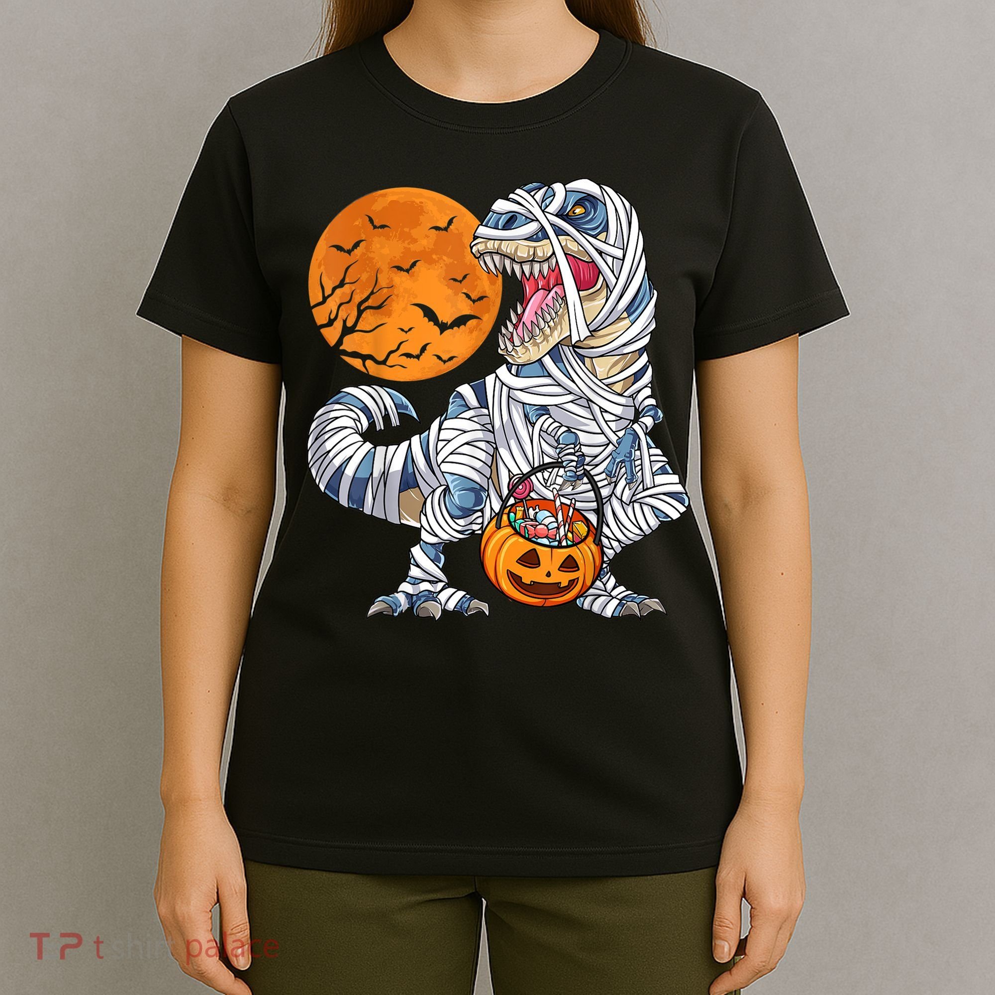 Halloween Shirts Dinosaur T Rex Mummy Pumpkin T-Shirt