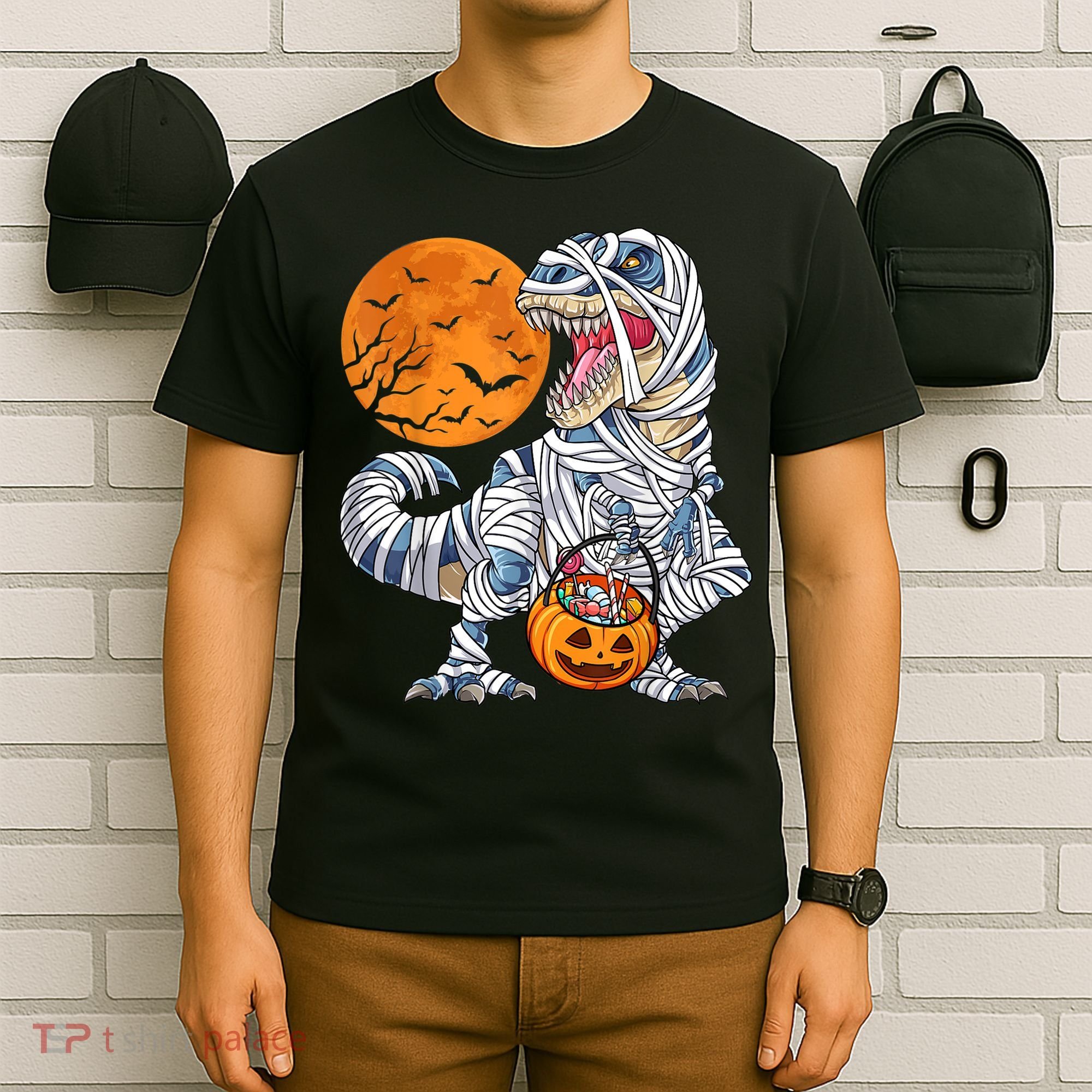 Halloween Shirts Dinosaur T Rex Mummy Pumpkin T-Shirt