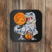 Halloween Shirts Dinosaur T Rex Mummy Pumpkin Coaster thumb 0