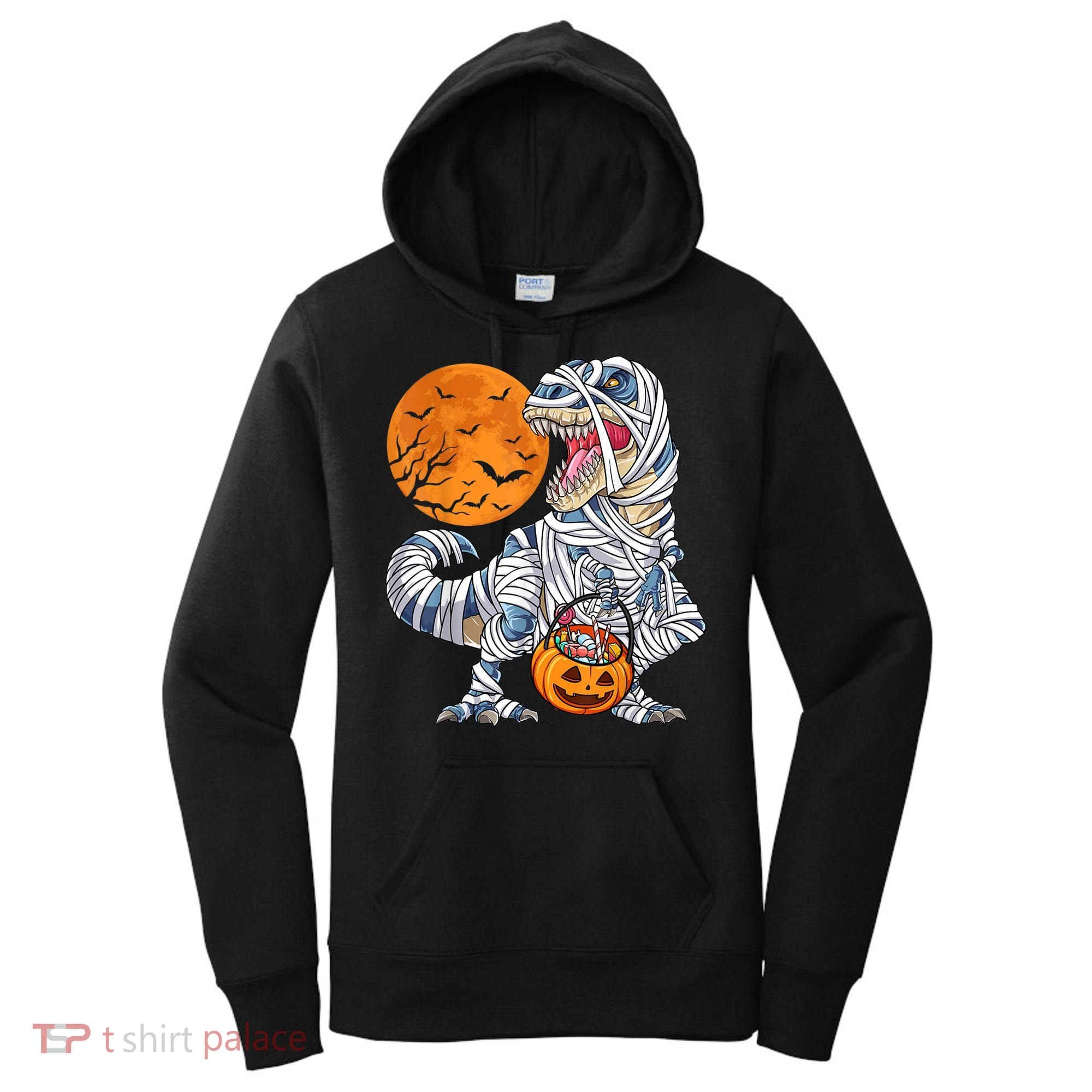 Halloween Shirts Dinosaur T Rex Mummy Pumpkin Women's Hoodie