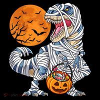 Halloween Shirts Dinosaur T Rex Mummy Pumpkin Women's Hoodie thumb 2