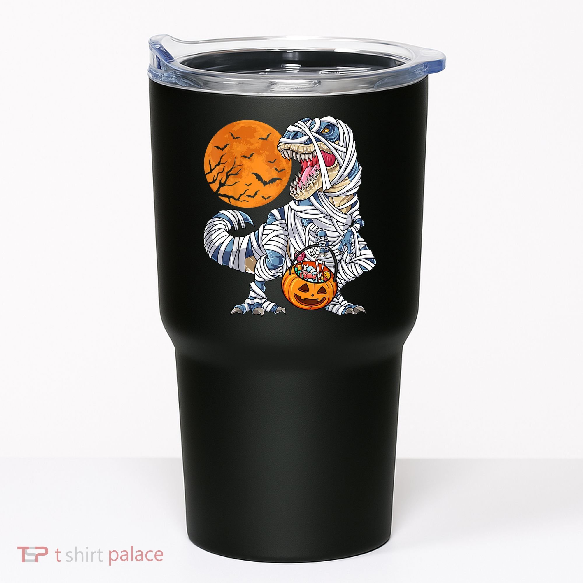 Halloween Shirts Dinosaur T Rex Mummy Pumpkin Tumbler