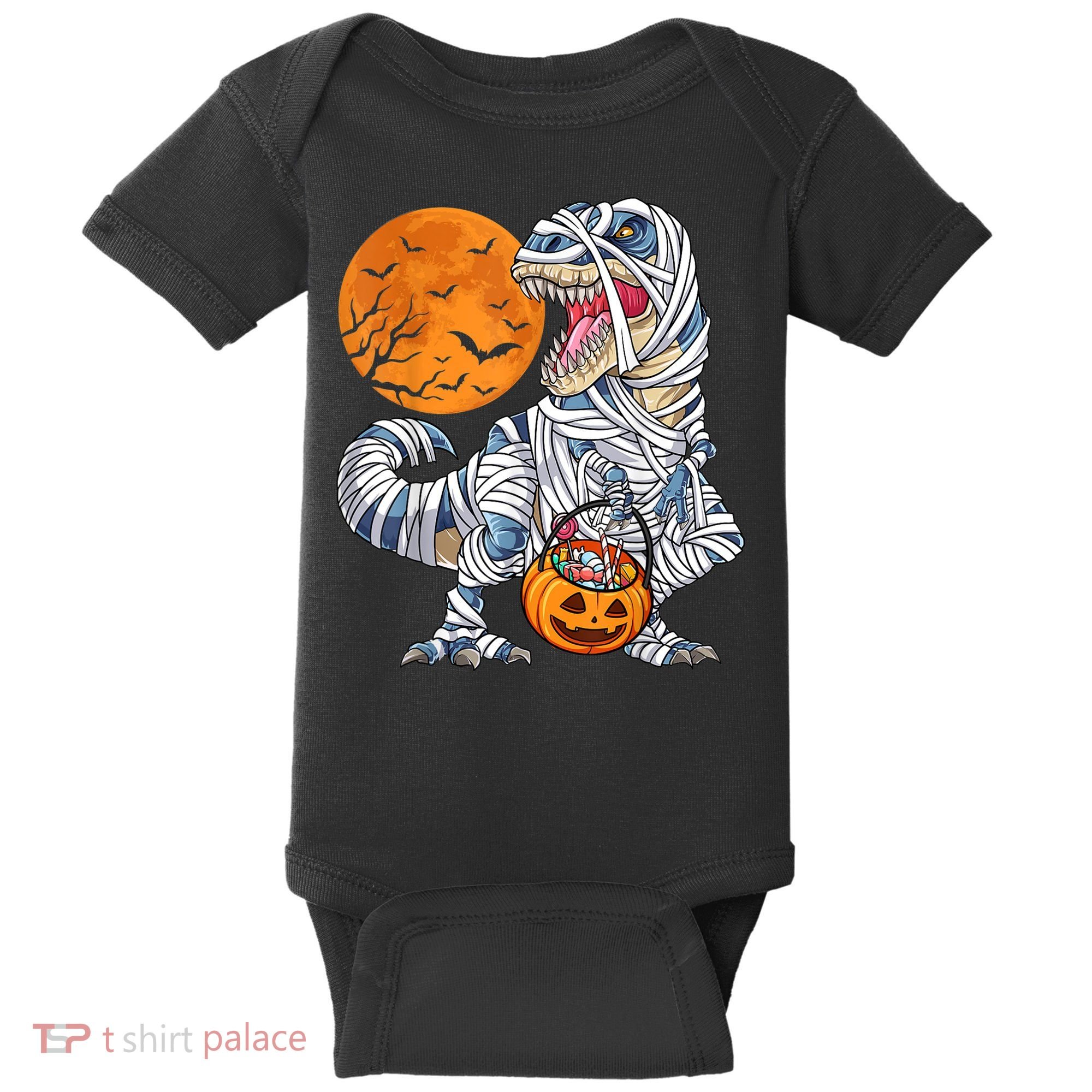 Halloween Shirts Dinosaur T Rex Mummy Pumpkin Baby Bodysuit