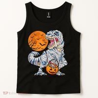 Halloween Shirts Dinosaur T Rex Mummy Pumpkin Tank Top thumb 2