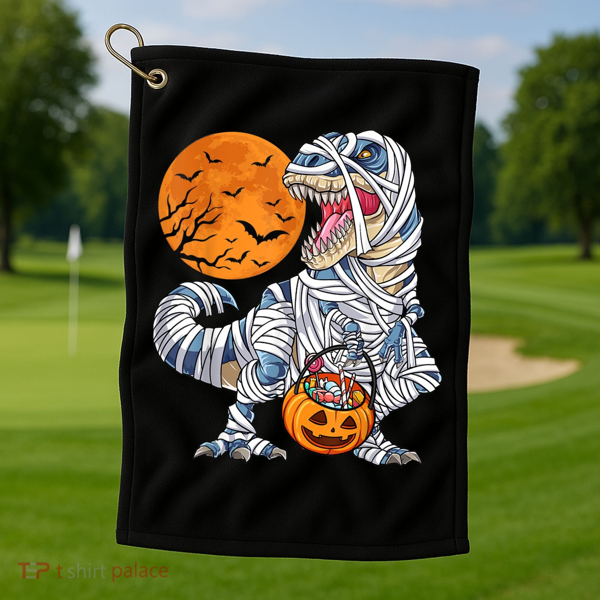 Halloween Shirts Dinosaur T Rex Mummy Pumpkin Golf Towel