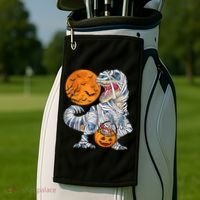 Halloween Shirts Dinosaur T Rex Mummy Pumpkin Golf Towel thumb 2