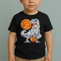 Halloween Shirts Dinosaur T Rex Mummy Pumpkin Toddler T-Shirt thumb 2
