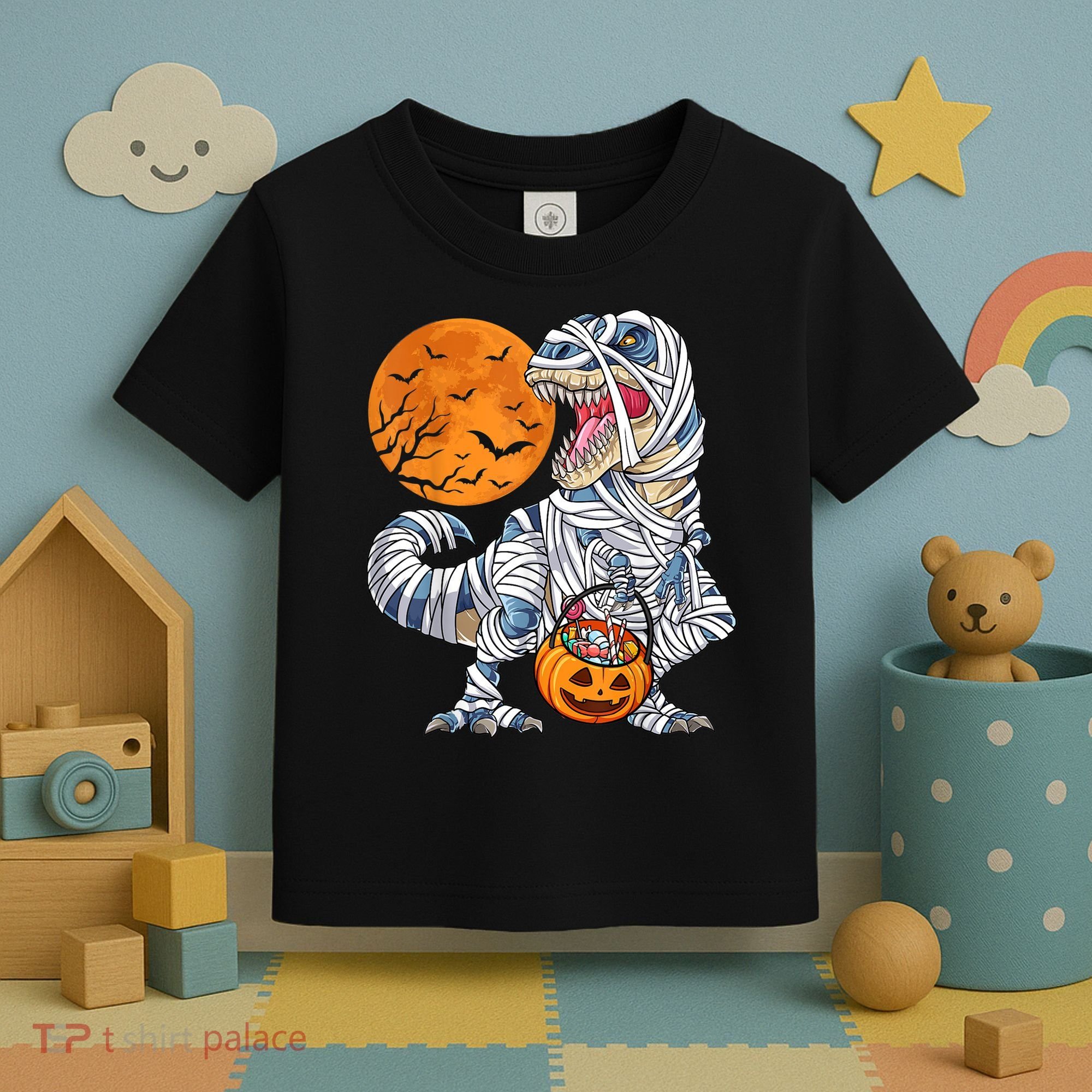 Halloween Shirts Dinosaur T Rex Mummy Pumpkin Toddler T-Shirt