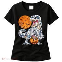 Halloween Shirts Dinosaur T Rex Mummy Pumpkin Women's T-Shirt thumb 0