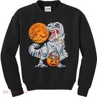 Halloween Shirts Dinosaur T Rex Mummy Pumpkin Kids Sweatshirt thumb 0