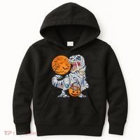 Halloween Shirts Dinosaur T Rex Mummy Pumpkin Kids Hoodie thumb 0