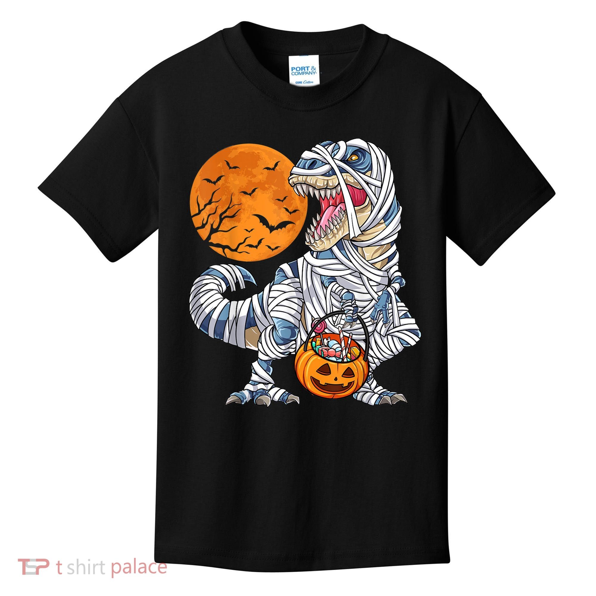 Halloween Shirts Dinosaur T Rex Mummy Pumpkin Kids T-Shirt