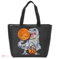 Halloween Shirts Dinosaur T Rex Mummy Pumpkin Tote Bag thumb 0