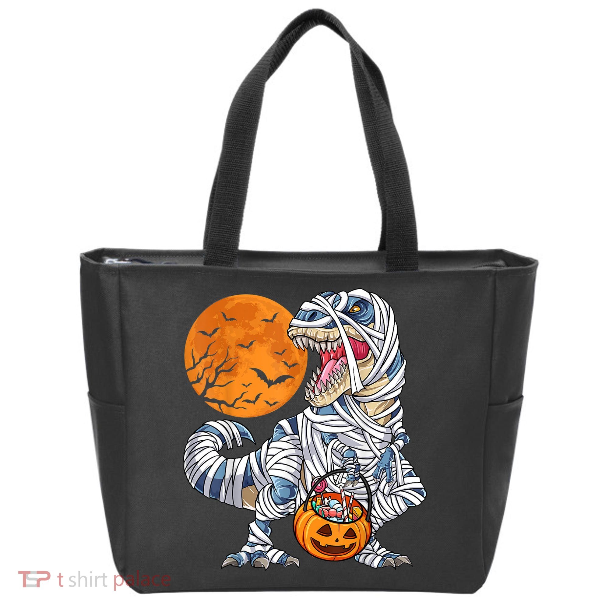 Halloween Shirts Dinosaur T Rex Mummy Pumpkin Tote Bag
