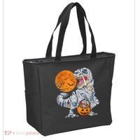 Halloween Shirts Dinosaur T Rex Mummy Pumpkin Tote Bag thumb 2