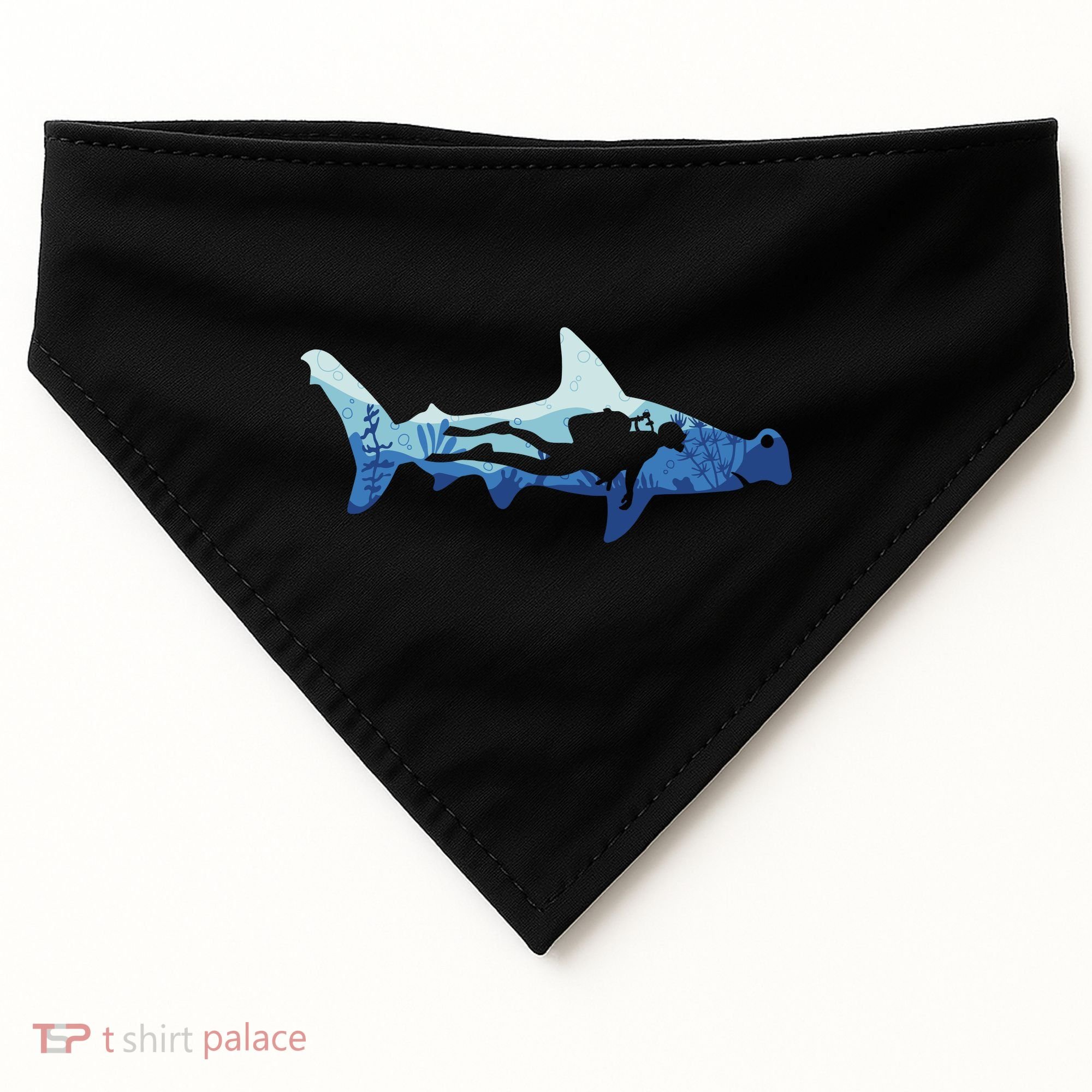 Hammerhead Shark Diver Ocean USA-Made Doggie Bandana