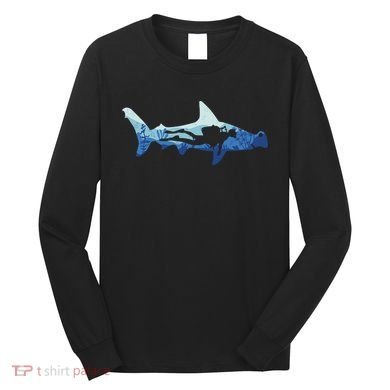 Hammerhead Shark Diver Ocean Long Sleeve Shirt