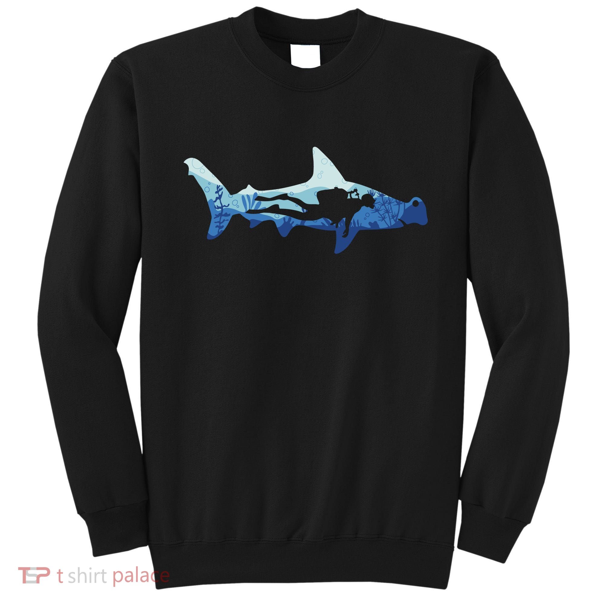 Hammerhead Shark Diver Ocean Sweatshirt