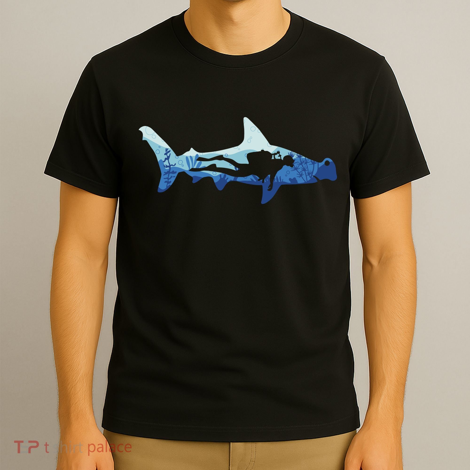 Hammerhead Shark Diver Ocean T-Shirt