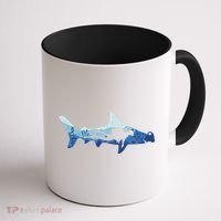 Hammerhead Shark Diver Ocean Coffee Mug thumb 1