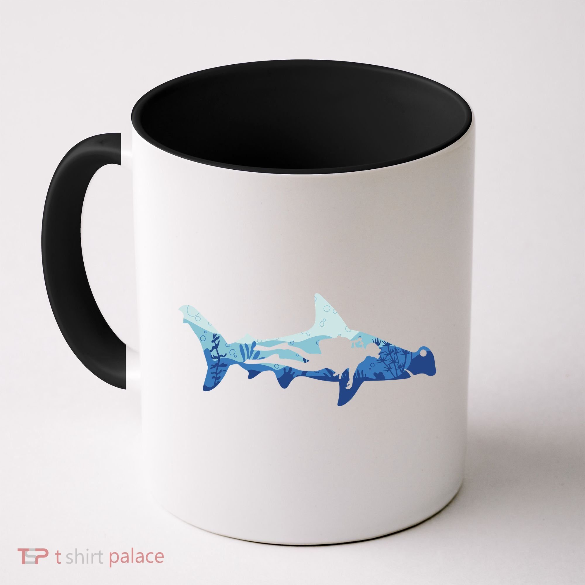 Hammerhead Shark Diver Ocean Coffee Mug