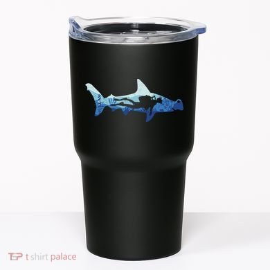 Hammerhead Shark Diver Ocean Tumbler