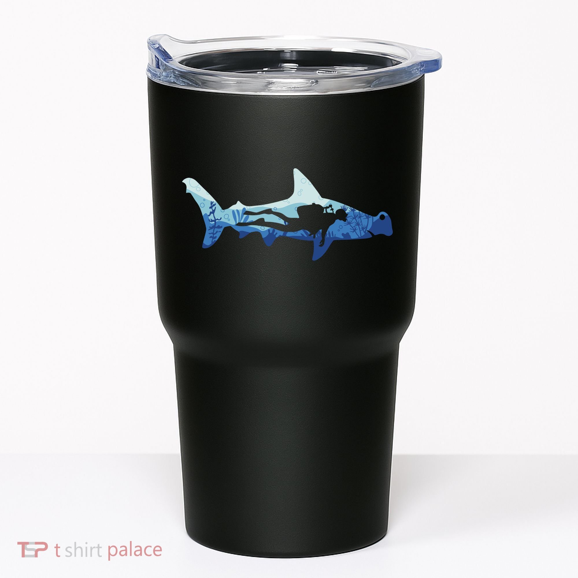 Hammerhead Shark Diver Ocean Tumbler