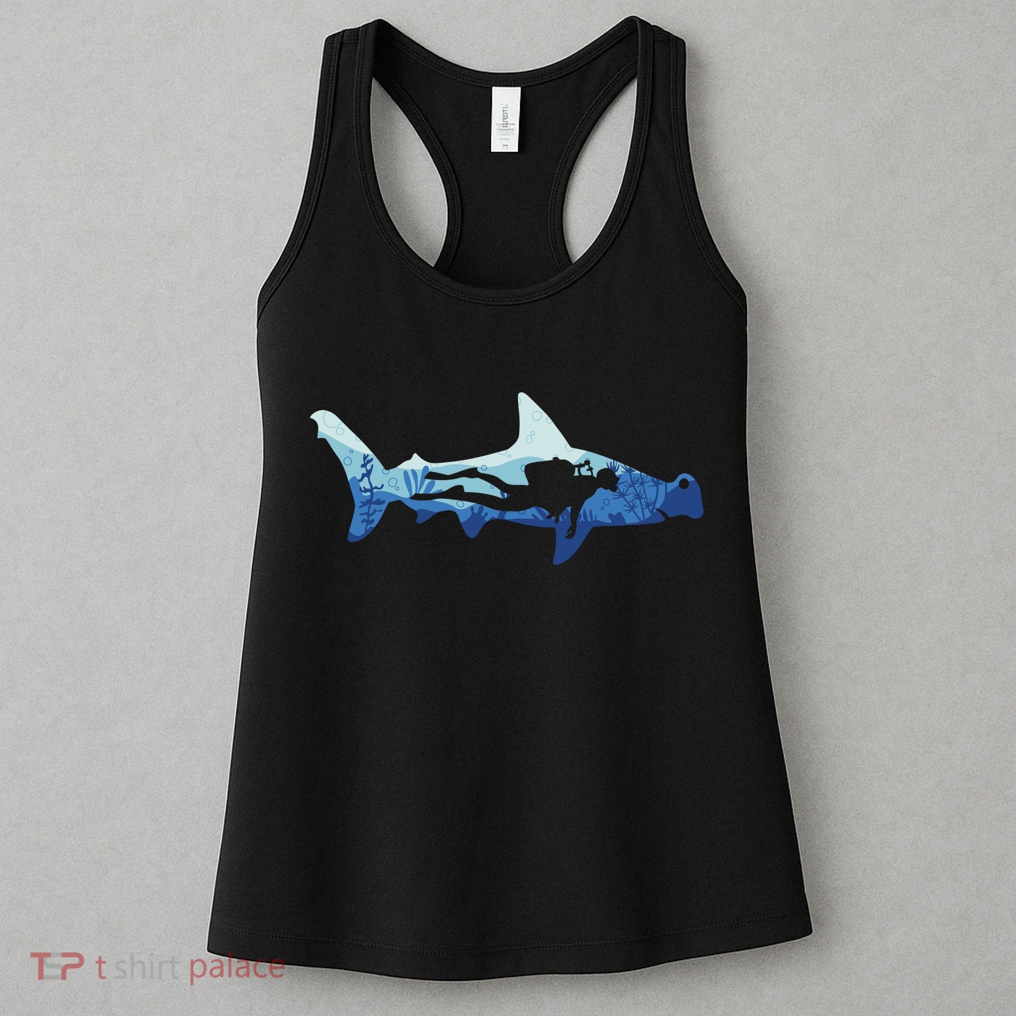 Hammerhead Shark Diver Ocean Women's Tank Top