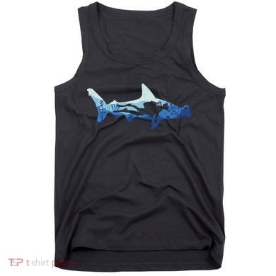 Hammerhead Shark Diver Ocean Tank Top