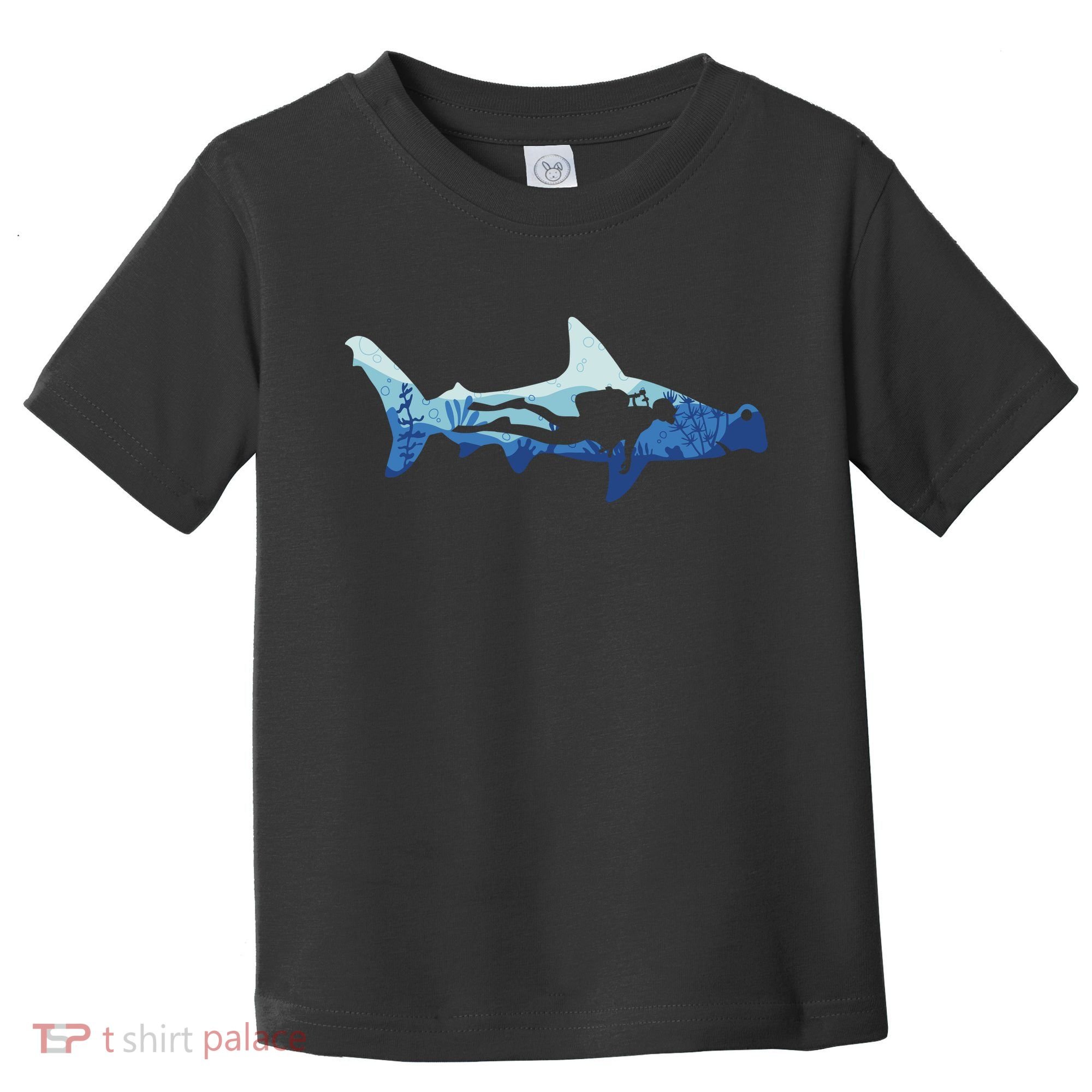Hammerhead Shark Diver Ocean Toddler T-Shirt