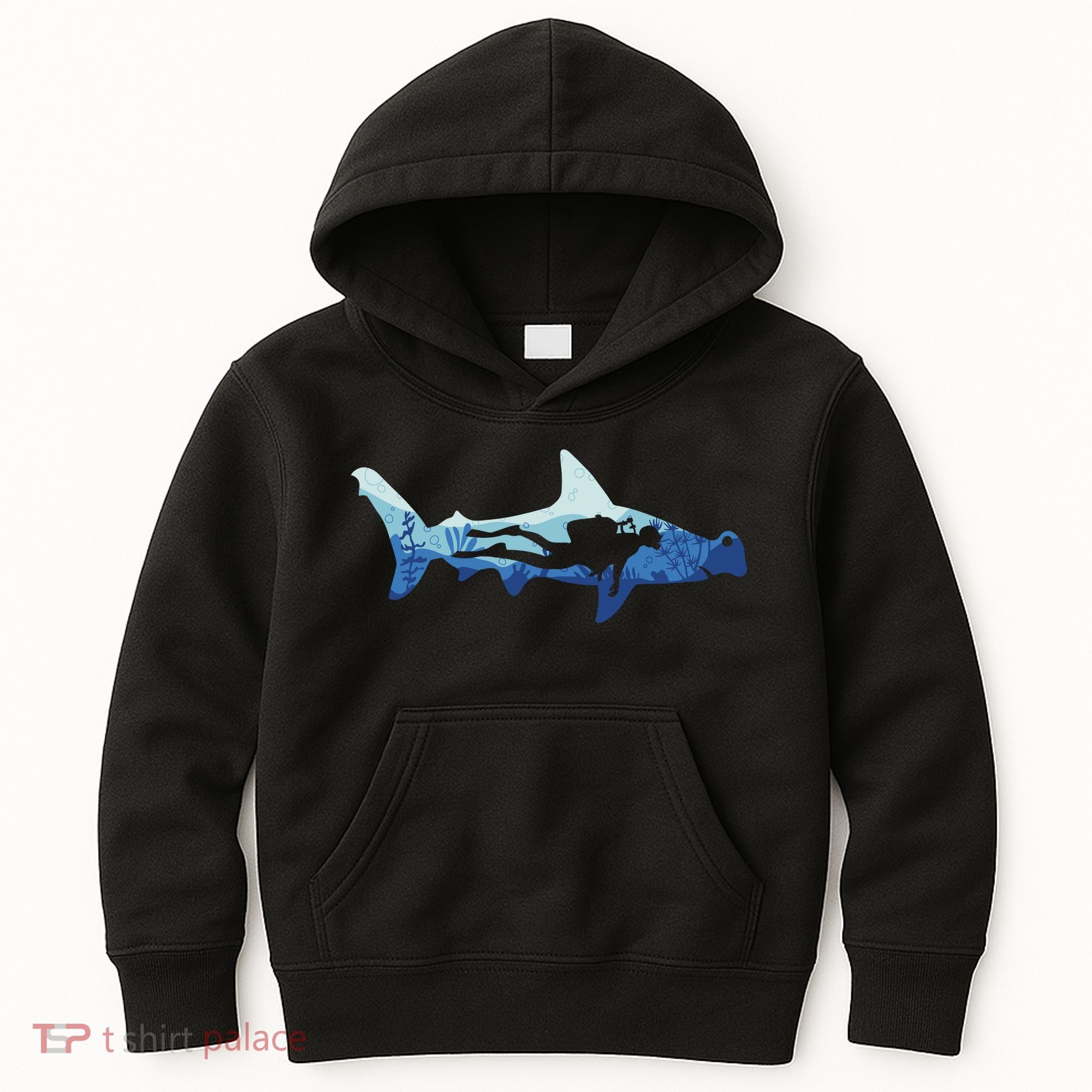 Hammerhead Shark Diver Ocean Kids Hoodie